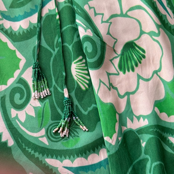 FARM Rio Green and Cream Patterned Midi Dress - Picture 5 of 14